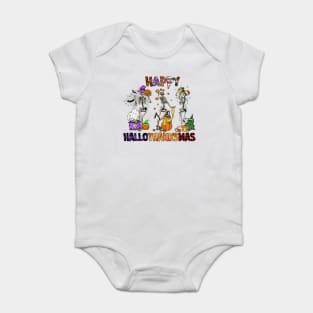 Happy HalloThanksMas holidays design Baby Bodysuit